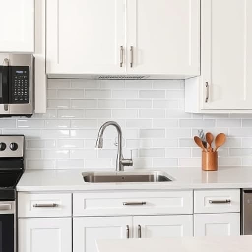Contemporary kitchen backsplash installation in Sacramento home