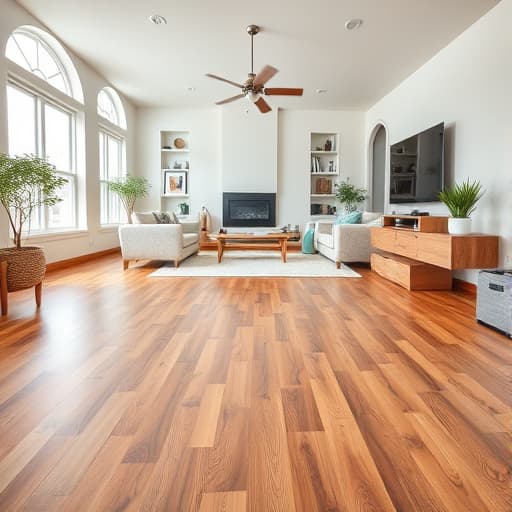 Premium hardwood floor installation in Sacramento living room