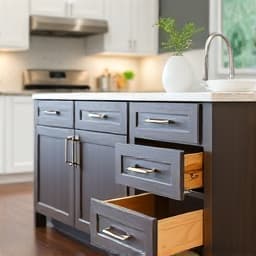 Modern kitchen island with built-in storage solutions