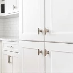 Modern white cabinet refacing project in Sacramento home