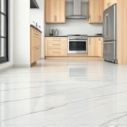 Premium kitchen floor installation with modern tiles