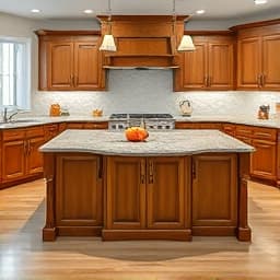 Traditional kitchen island with extensive prep space